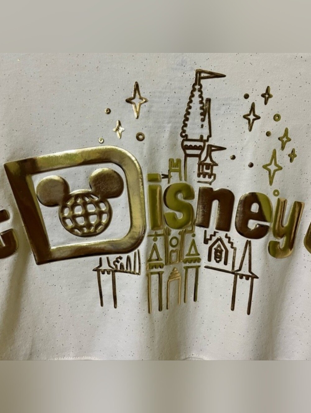 Walt Disney World Gold Cinderella Castle Glitter Spirit Jersey - Picture 7 of 11